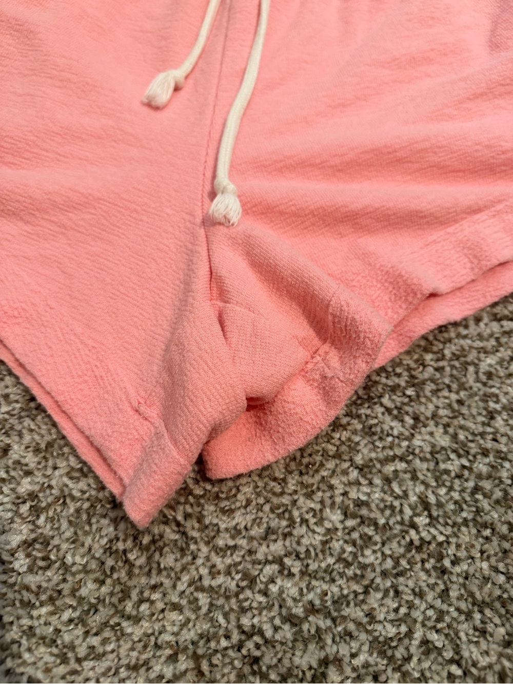 AERIE American Eagle Coral Pink Terry Cloth Half Zip Shorts SUMMER Lounge Set - Picture 9 of 10